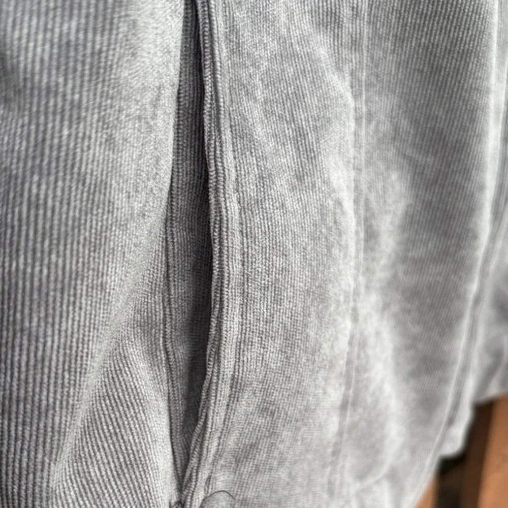 Christopher & Banks Women's SZ Medium Gray Mini Cord Velour Light‎ Jacket Fall